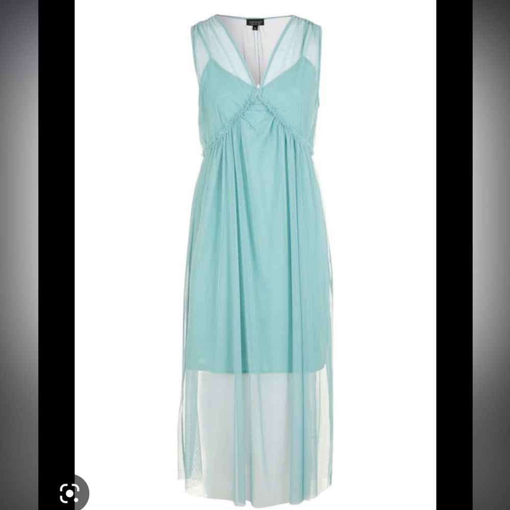 Size 8 / Topshop Turquoise Tulle Slip Dress